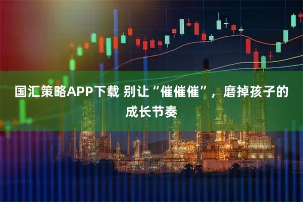 国汇策略APP下载 别让“催催催”，磨掉孩子的成长节奏